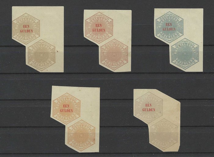 Niederlande 1877 - Verkostung der Telegram-Briefmarken - Proevencatalogus T.6/T8