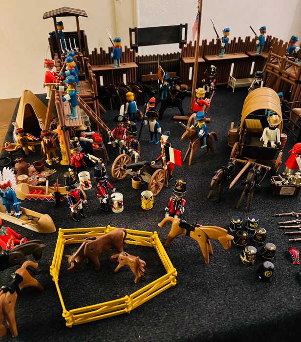 Playmobil - Fort, Kutsche, Soldaten, Indianer, Pferde, Kühe - Playmobil Fort Union, Western, Indiana - 1970-1980 - Duitsland