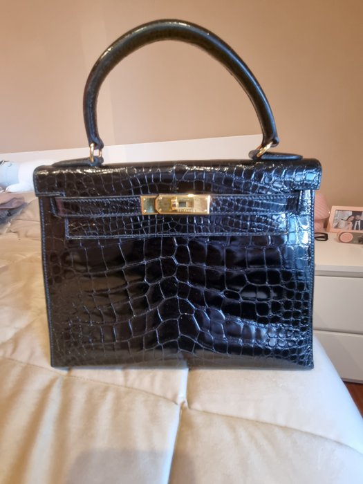Hermès - Kelly 28 in Aligator from 1996 - No Reserve Price - Borsa a mano