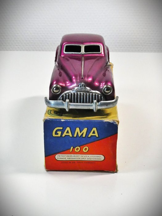 Gama (US-zone, Germany) #  - Blechspielzeug 1950's "BUICK Sedan", Patent Car 100, clockwork - Deutschland