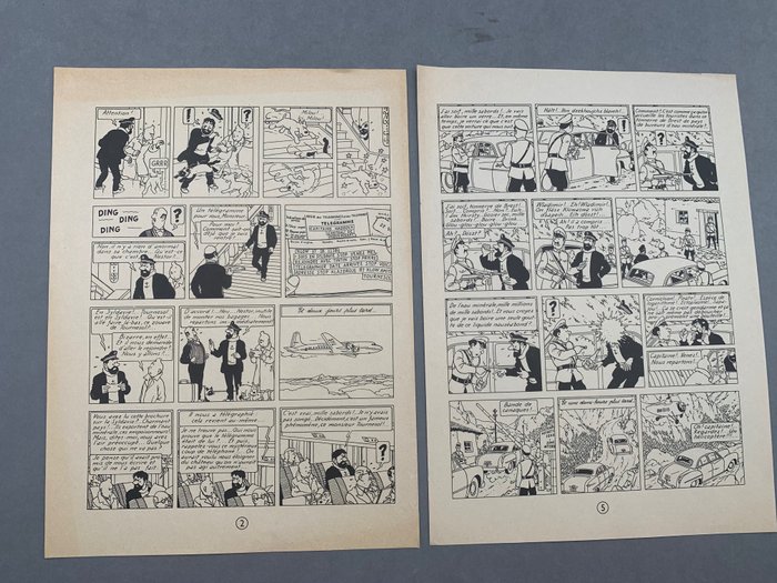 Tintin - Le Sceptre d’Ottokar - 2 pages  en Édition Alternée - 2 Imprimarea tipărituri