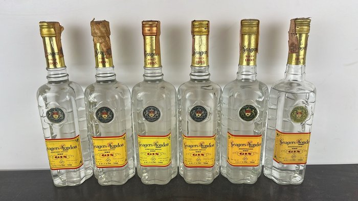 Seagers Gin  - b. Années 1960, Années 1970 - 75cl - 6 bouteilles