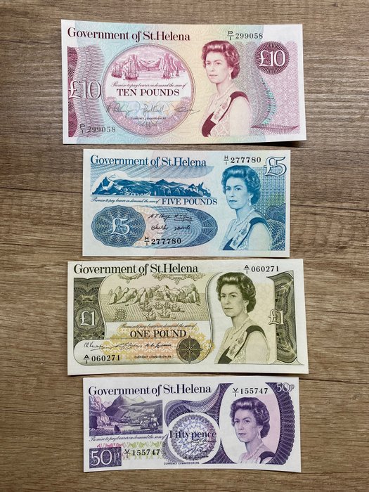 聖赫勒拿島. - 4 banknotes - various dates  (沒有保留價)