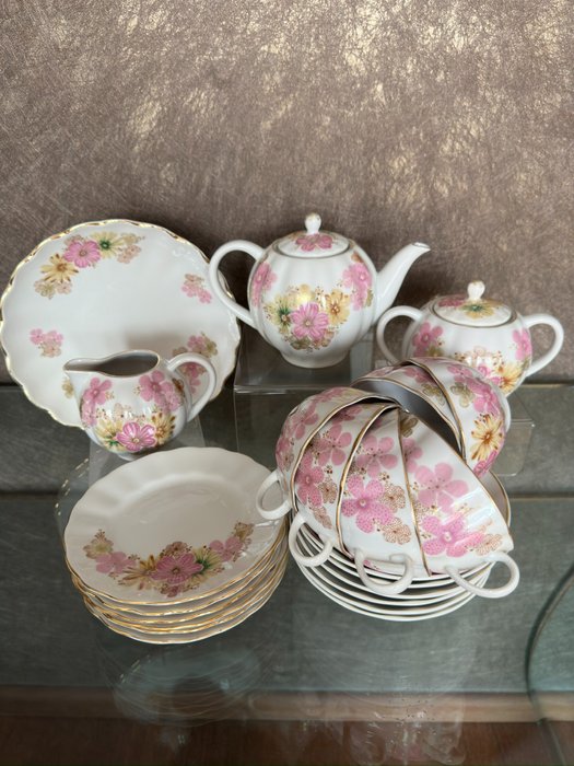 Lomonosov Imperial Porcelain Factory - Juego para té (22) - SPRING - Porcelana