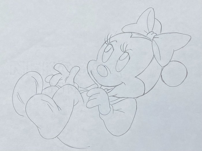 The Walt Disney Company, ca. 1980s - 1 Alkuperäinen animaatiopiirros Minni Hiirestä vauvana