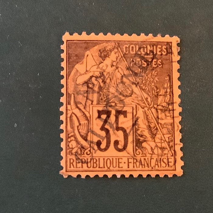 Nueva Caledonia 1892 - 35 centavos Alegoría - Michel 30