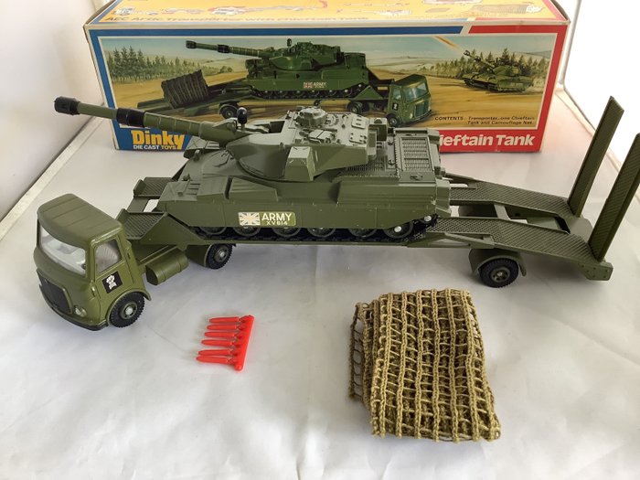 Dinky Toys 1:43 - 模型汽车 - ARC Artic Transporter met Chieftain Tank. - 坦克运输车由 Dinky Toys 制造，编号为 616。在原包装盒中。