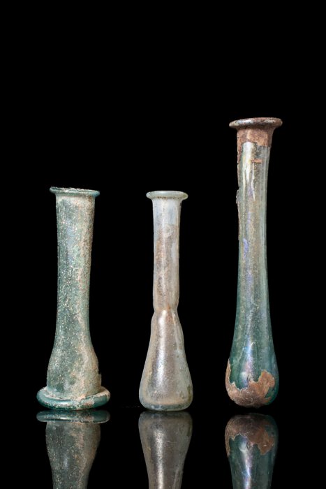 Romersk antik Gruppe af glasflasker (3)  (Ingen mindstepris)