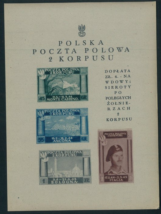 Corpo Polacco  - Vittorie Polacche, Foglietto n. 1.