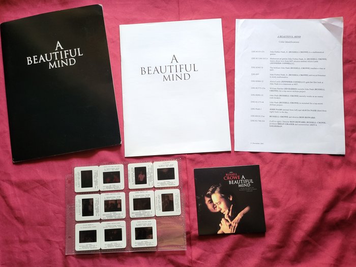 A Beautiful Mind - Jennifer Connelly, Russel Crowe - Press Kit with 11 slides & Stills