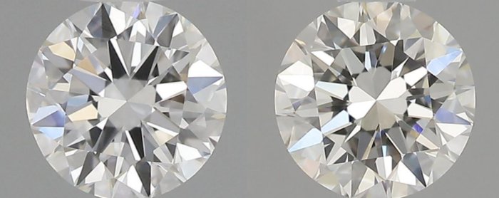 2 pcs Diamanten - 0.60 ct - Brillant - F, G - IF (makellos), *No Reserve Price* *Pair* *3EX*
