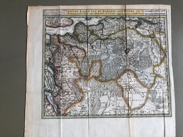 Países Bajos, Mapa - Breda - Baronía Breda y Markizaat Bergen op Zoom; Isaak Tirion - Baronie Breda en Markizaat Bergen op Zoom - 1721-1750