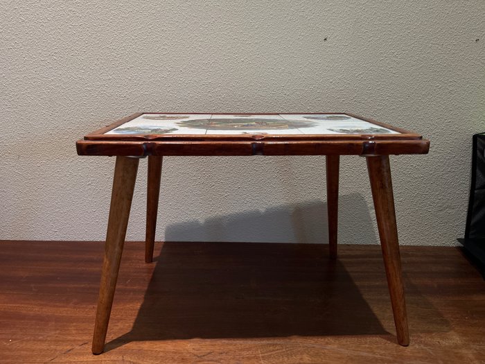 Tichelaar - Beistelltisch - Tisch mit Fliesentisch - Holz, Töpferware