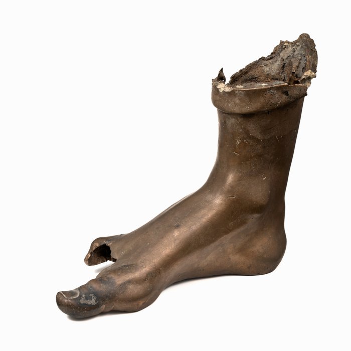 Αρχαία Ρωμαϊκή Μπρούντζος Χάλκινο δεξί πόδι - 23 cm