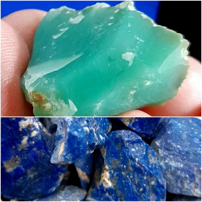 綠玉髓 青金石 方鈉石 自由形式- 317 g - (35)