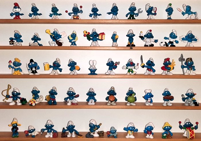 Schleich - Figura - Collection of different Smurfs - 50 pitufos (Le Schtroumps)