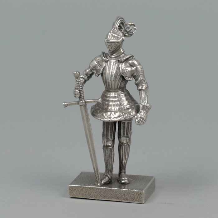 Uno A Erre - Ridder *NO RESERVE* - Miniatuur figuur - Zilver