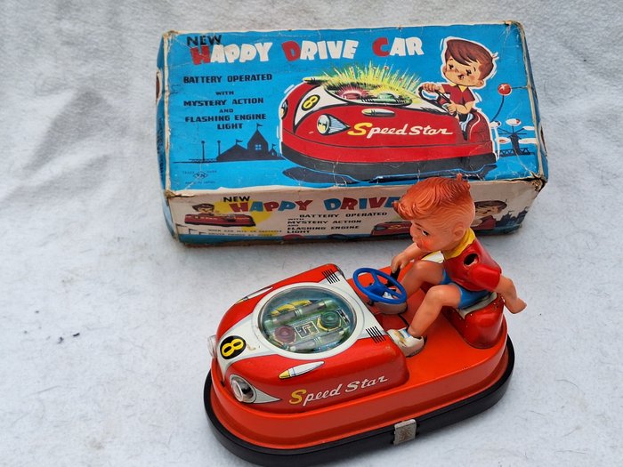 Toy Nomura / Shij  - 錫玩具汽車 Happy Drive Car ( botsauto ) - 1950-1960 - 日本