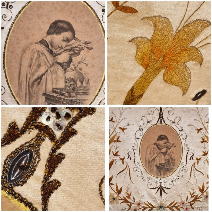Arts & Crafts Ex voto - Seide - 1850-1900 
