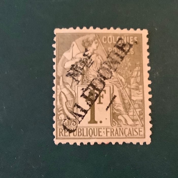 新喀里多尼亚 1892 - 1 Fr allegorien - 批准 - Michel 33