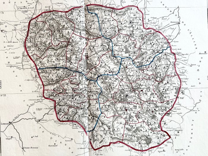 法国, 地图 - 盖雷省克勒兹省; Pierre-Gilles Chanlaire - Département de la Creuse - 1781-1800