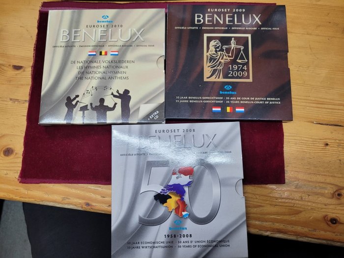 Benelux. BeNeLux set 2008/2010 (3 sets)  (Ingen reservasjonspris)