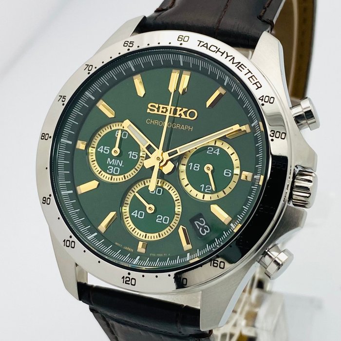 Seiko - Seiko Chronograph Green dial 100m. Date Tachymeter - χωρίς τιμή ασφαλείας - Άνδρες - 2011-σήμερα