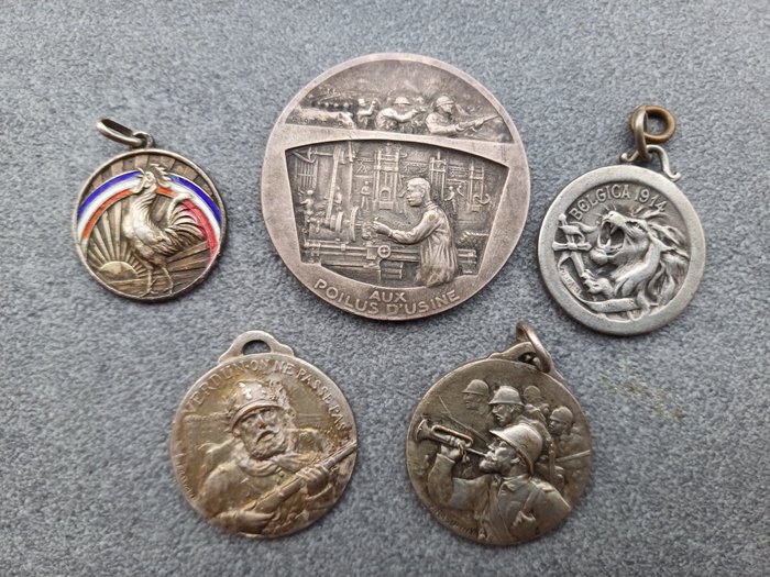Franciaország - Érem - Collezione medaglie e medaglione patriottici prima guerra mondiale