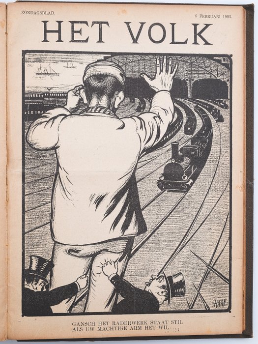 Zondagsblad van Het Volk - Vijf jaargangen met tekeningen door Albert Hahn sr., e.a. - 1902-1906
