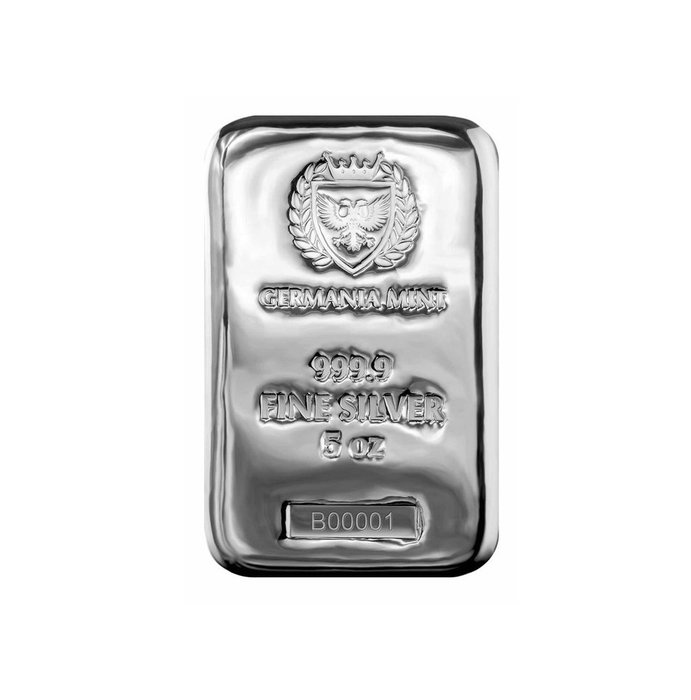 Polen. 5 oz Germania Mint 9999 Fine Silver Cast Bar
