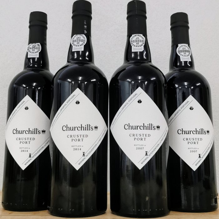 Churchill's 2007 & 2014 Bottled - Douro Crusted Port - 4 Bottiglie (0,75 L)