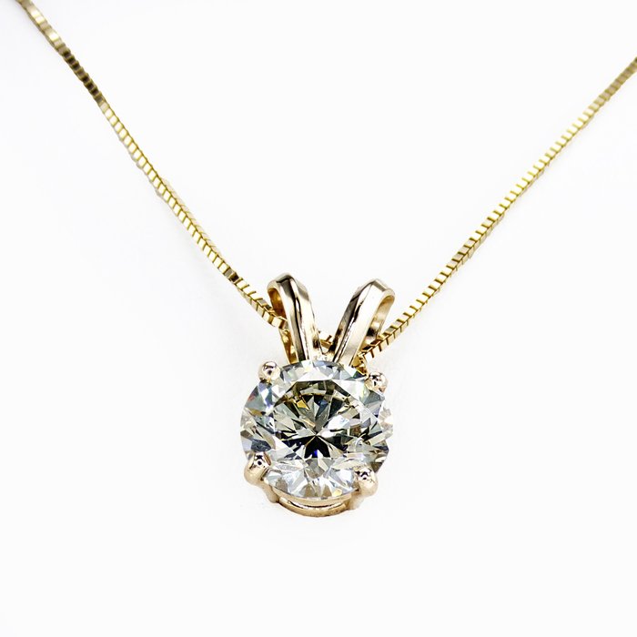 Sin Precio de Reserva - Collar con colgante - 14 quilates Oro amarillo -  1.21 tw. Diamante  (Natural) 
