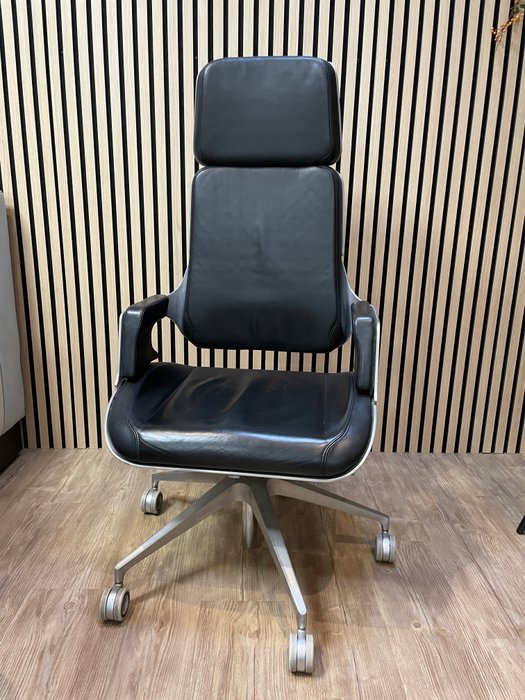 Interstuhl - Hadi Teherani - Chaise de bureau - Chaise argentée 362S - Aluminium, Cuir