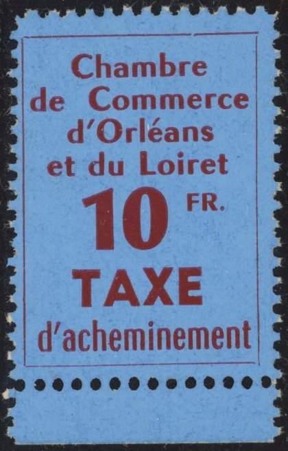 Frankreich 1953 - 10F Rotbraun auf Blau – Orléans – Postfrische – Luxus – Bewertung: 250 € - Yvert Grève N°2