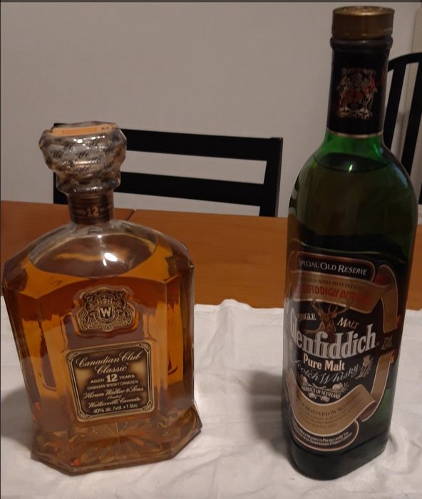 Canadian Club 1979 12yo + Glenfiddich Special Old Reserve  - 1 L, 75 cl - 2 sticle