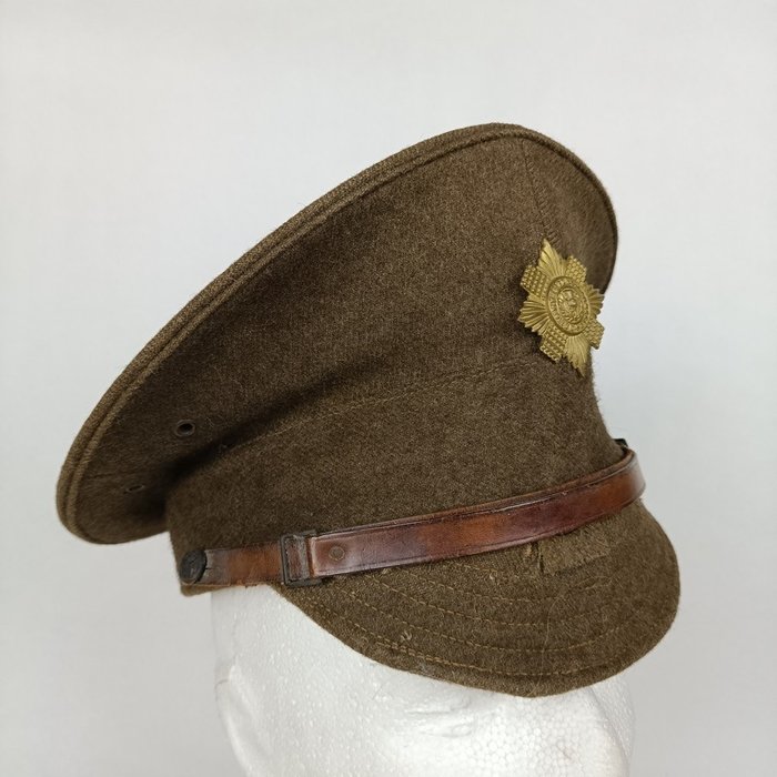 Reino Unido - Infantaria do exército - Capacete militar - Tampão da placa dos protetores escoceses WW1,