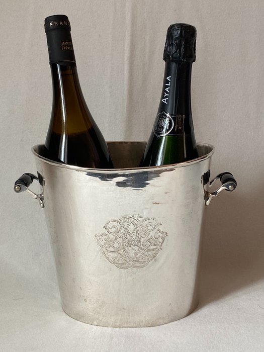 Champagne cooler -  Cooler bucket for two bottles - Silver-plated
