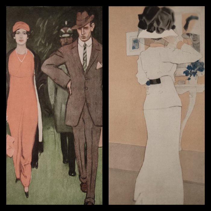 Marcello Dudovich (1878-1962) - n. 2 originals chromo Litho Art Nouveau (1910):  Fashion  Liberty