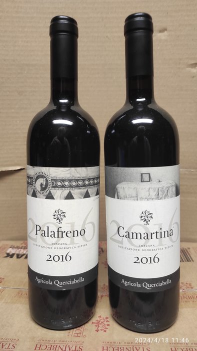 2016 Palafreno & 2016 Camartina, QuerciaBella - Toscana - 2 Botellas (0,75 L)