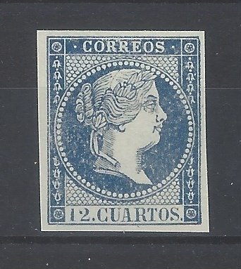 Hiszpania 1855 - Elżbieta II – Nie wydano – Esej kolorowy - Edifil nº NE 1