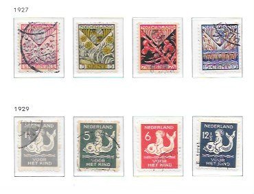 荷蘭 1927/1933 - 雙面和四面捲軸鋸齒兒童郵票 1927 年至 1933 年 - NVPH, R 78 t/m R 101