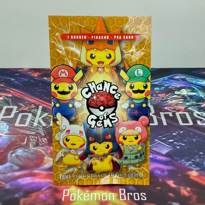 Chance Of Gems - Mystery Pikachu PSA Graded Card Pack - Pokémon Mystery box