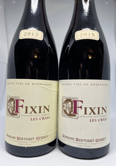 2017 & 2018 Domaine Berthaut Gerbet Fixin "Les Crais" - Bourgogne - 2 Flasker (0,75 L)