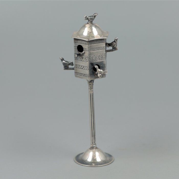 J. Niekerk - Vogelhuis *NO RESERVE* - Miniatuur figuur - Zilver