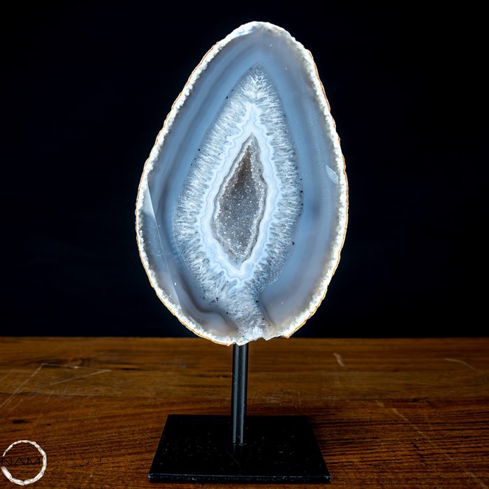Natural Cut Geode Agate On Stand- 1054.07 g