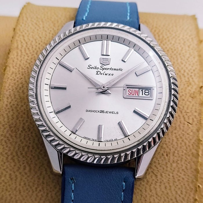Seiko - 5 Sportsmatic Deluxe “Fluted bezel” Vintage Watch - 没有保留价 - 7619-7040 - 男士 - 1970-1979