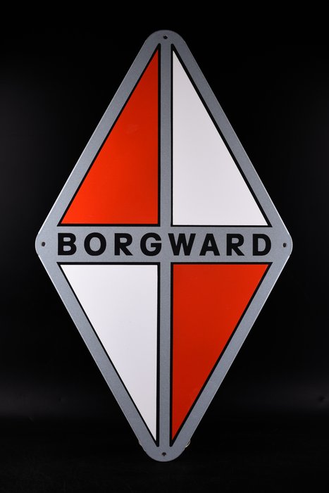 Sign - XXL Borgward vintage emblem; enamel material; good relief; TOP quality; no reserve!