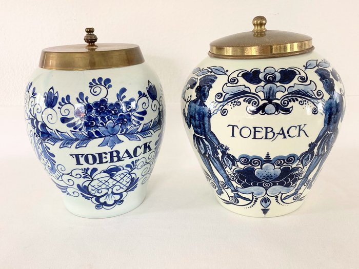 Goedewaagen, Oldenkott - Tobacco jar (2) - Ceramic, Toeback