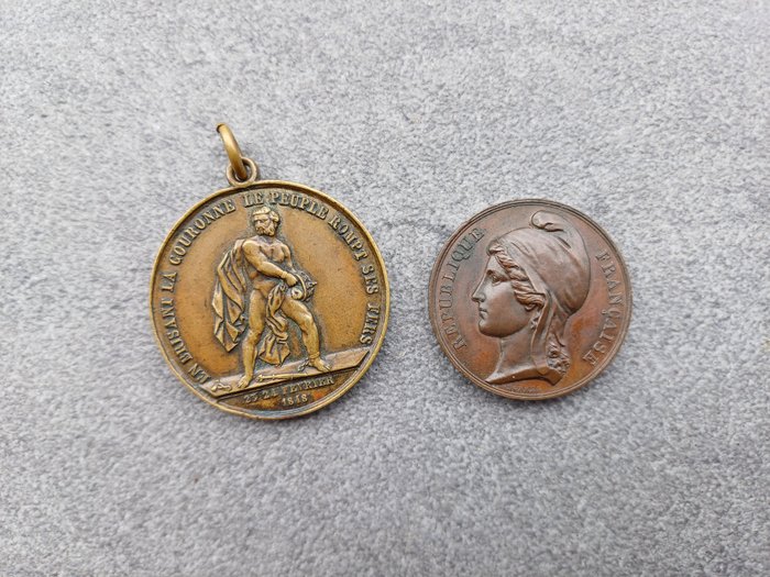 Γαλλία - Μετάλλιο - Medaglie della rivoluzione febbraio 1848 - 1848