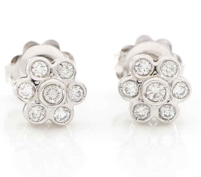 No Reserve Price - Earrings - 18 kt. White gold -  0.30 tw. Diamond  (Natural) 